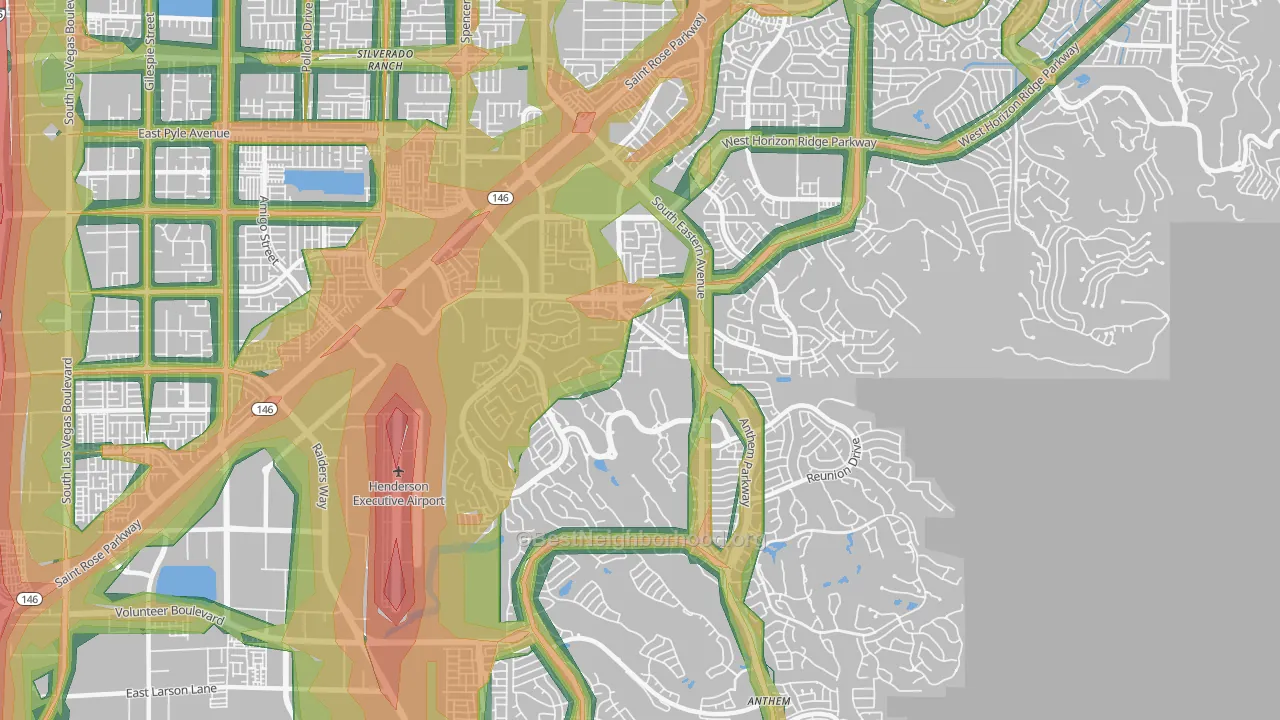 89052, NV Map of Noise Levels in 89052