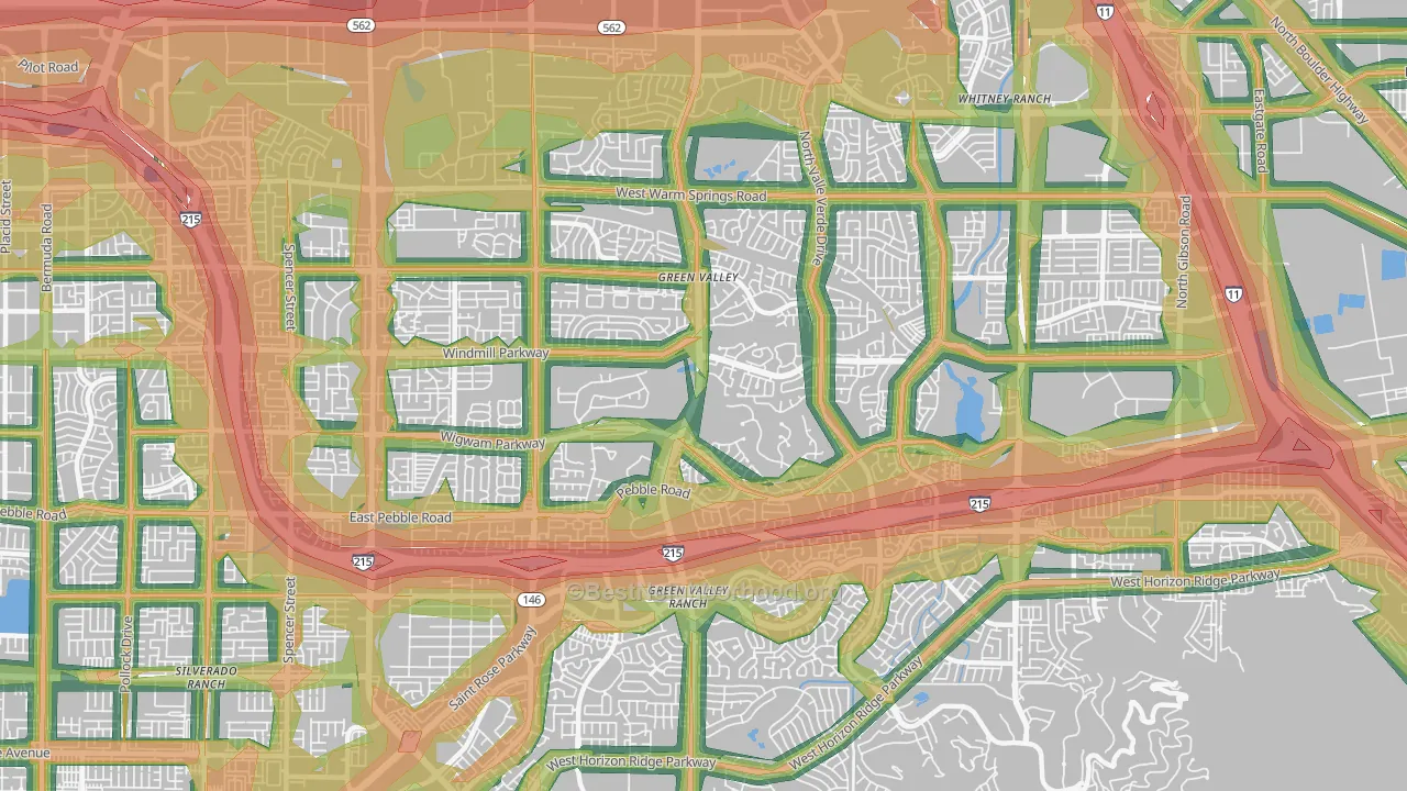 89074, NV Map of Noise Levels in 89074