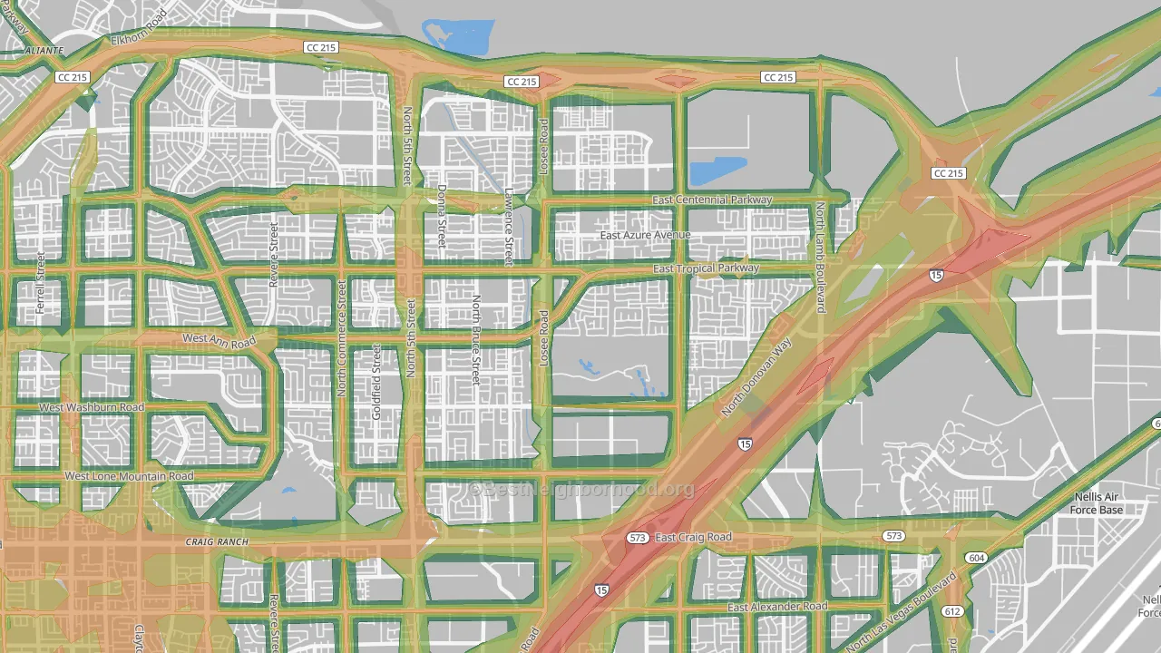 89081, NV Map of Noise Levels in 89081