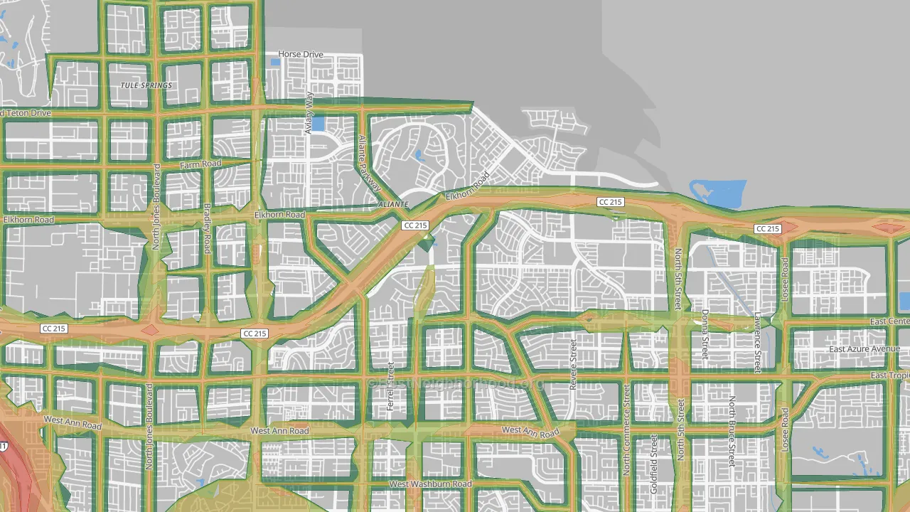 89084, NV Map of Noise Levels in 89084