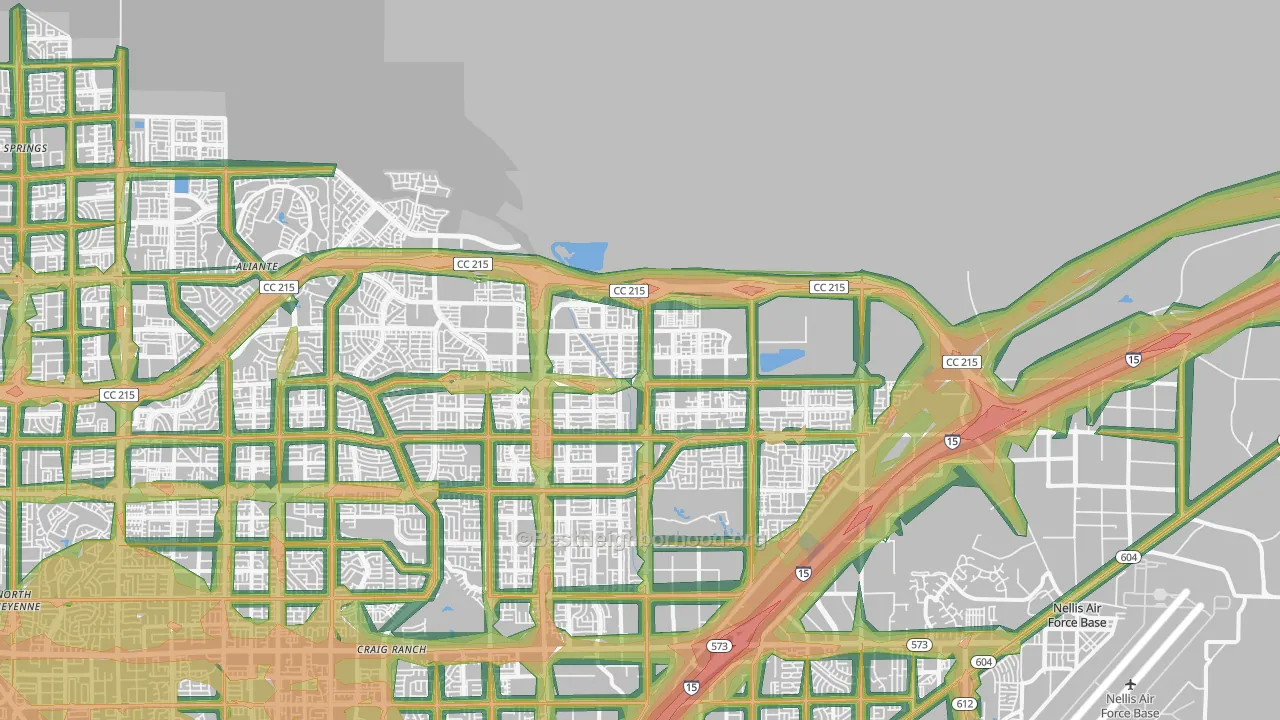 89086, NV Map of Noise Levels in 89086