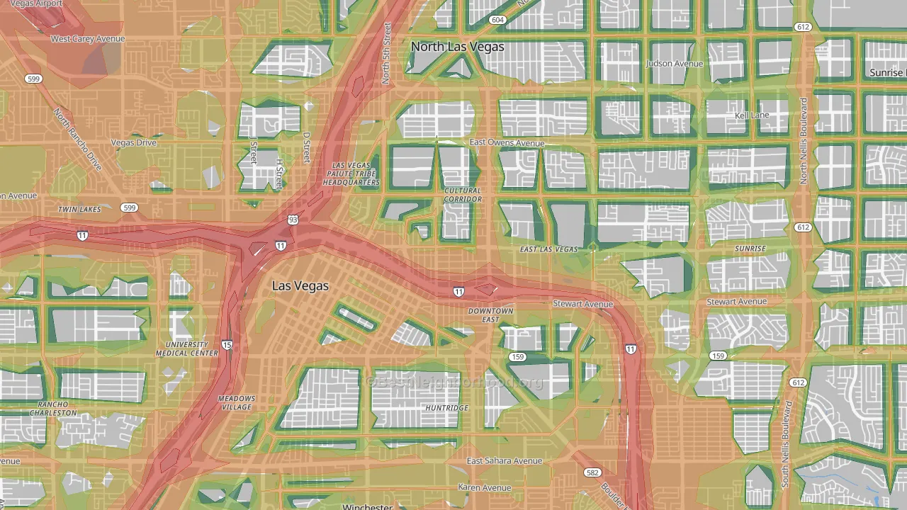 89101, NV Map of Noise Levels in 89101