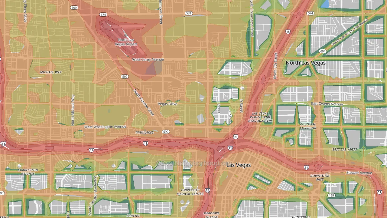 89106, NV Map of Noise Levels in 89106