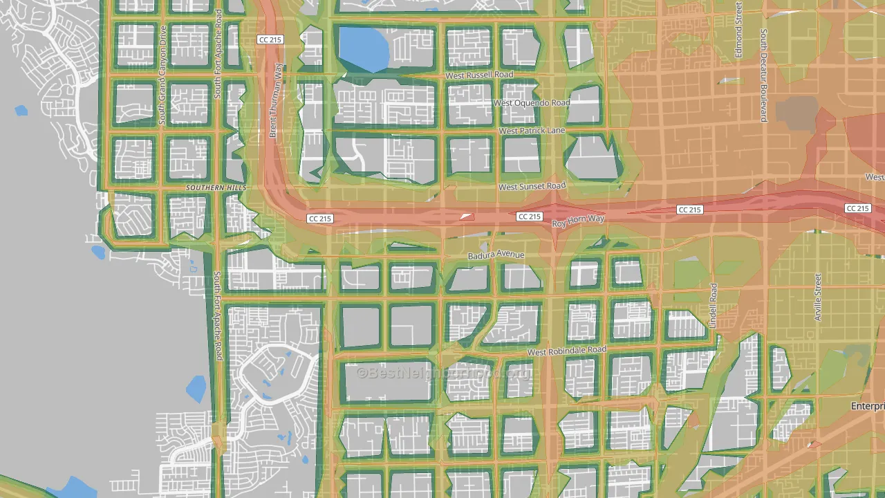 89113, NV Map of Noise Levels in 89113