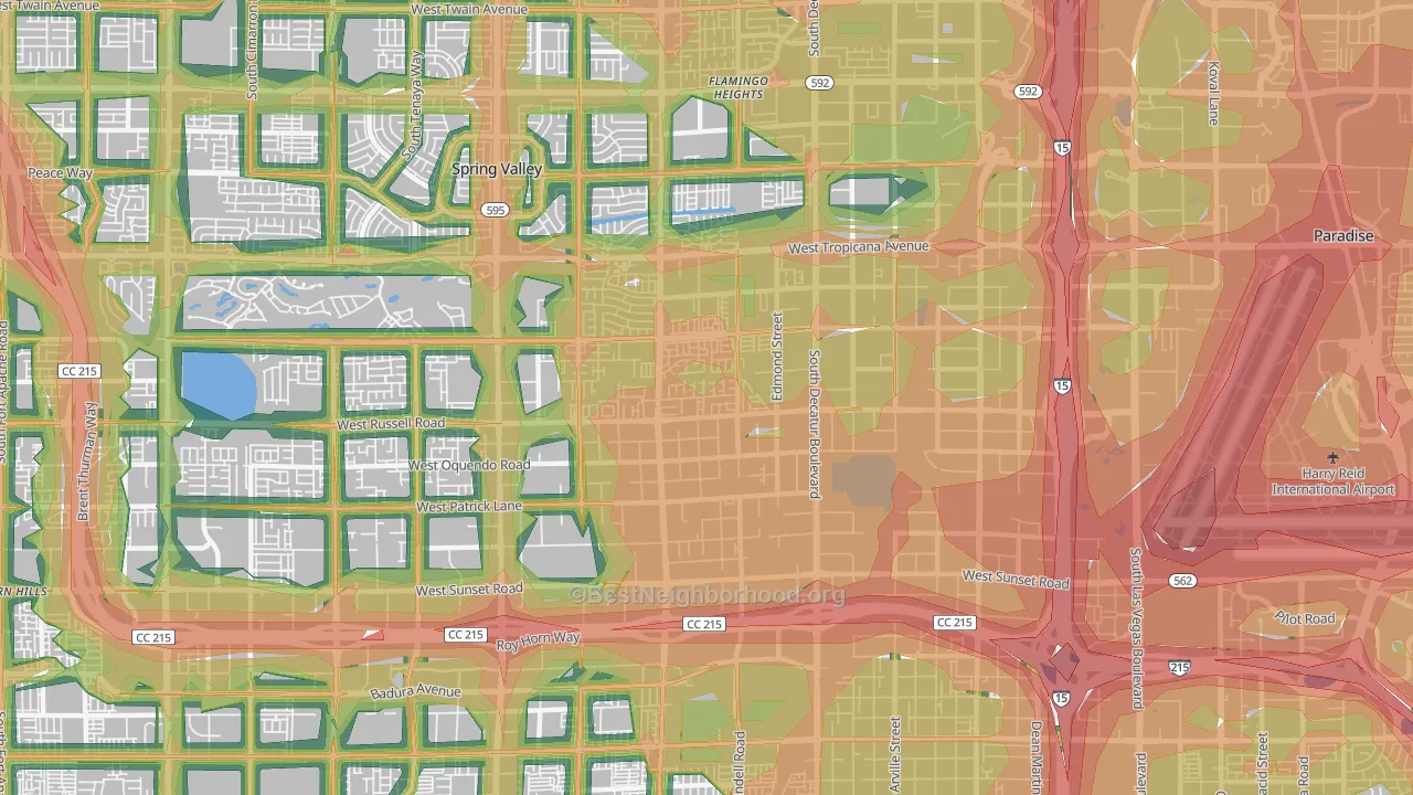 89118, NV Map of Noise Levels in 89118