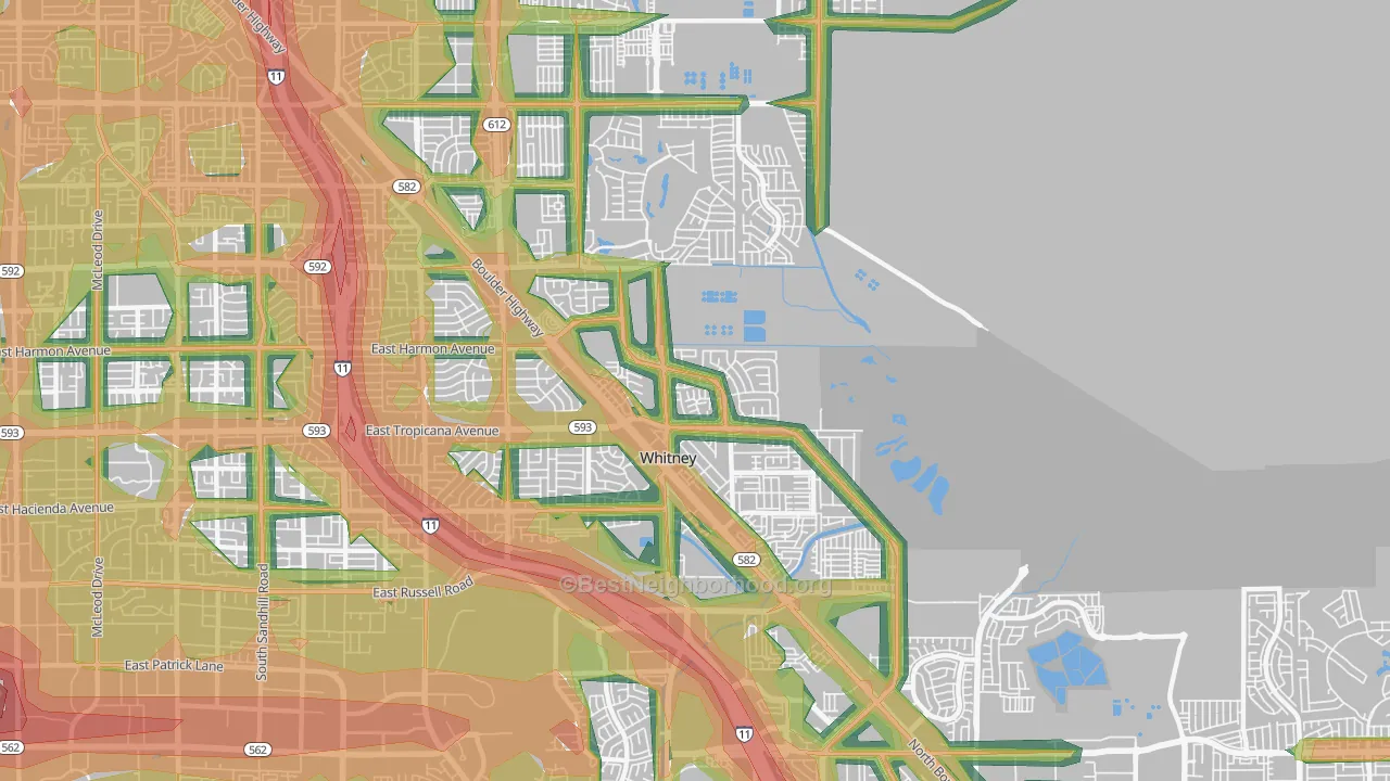 89122, NV Map of Noise Levels in 89122