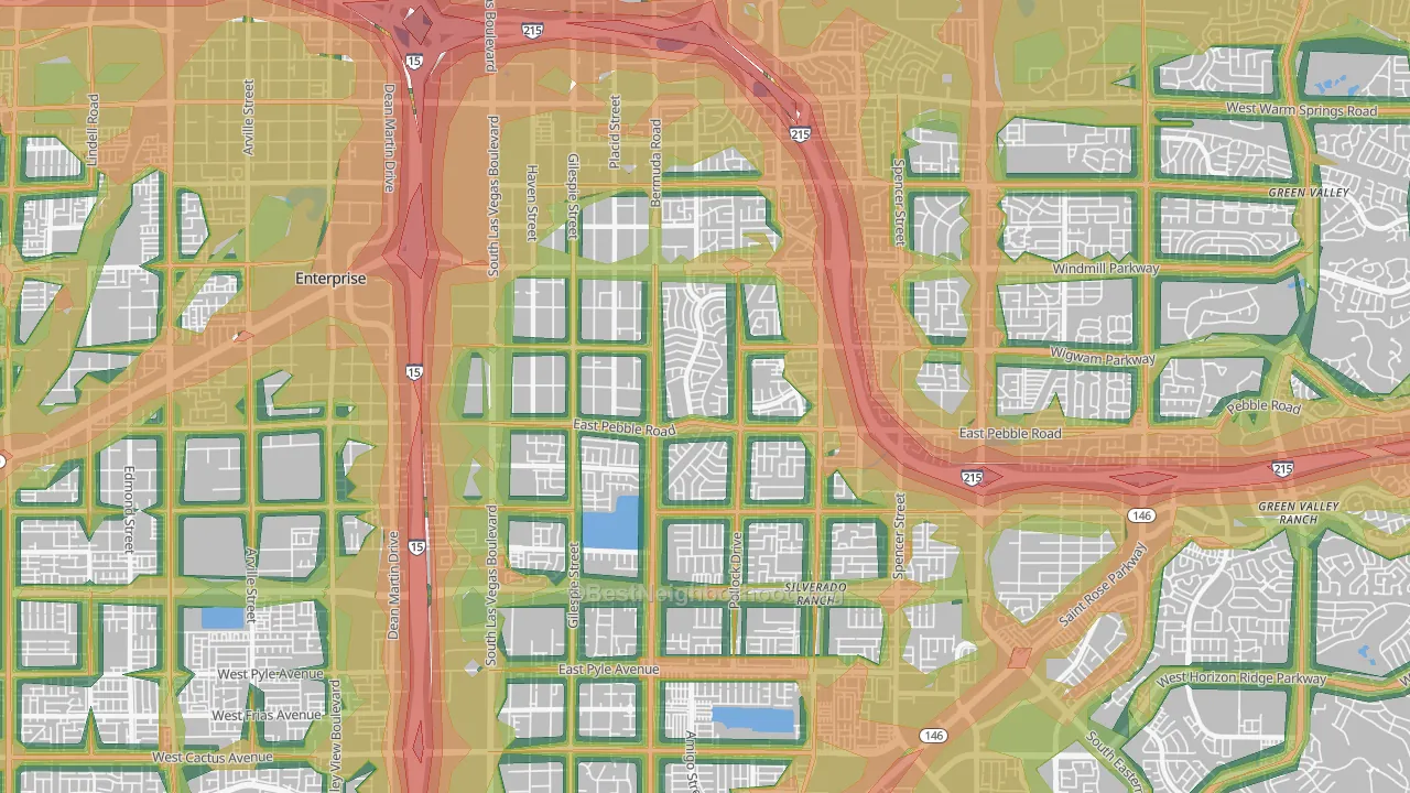 89123, NV Map of Noise Levels in 89123