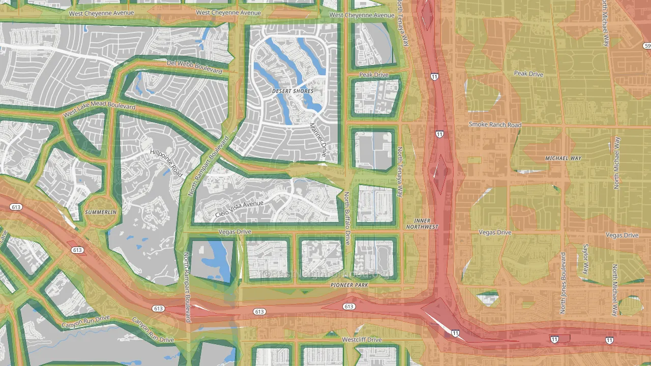 89128, NV Map of Noise Levels in 89128