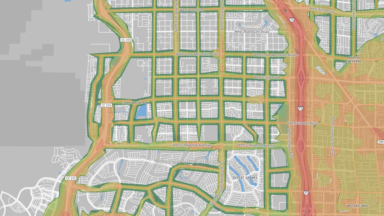 89129, NV Map of Noise Levels in 89129