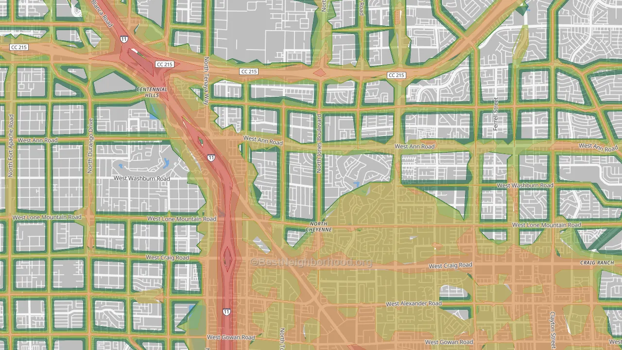 89130, NV Map of Noise Levels in 89130