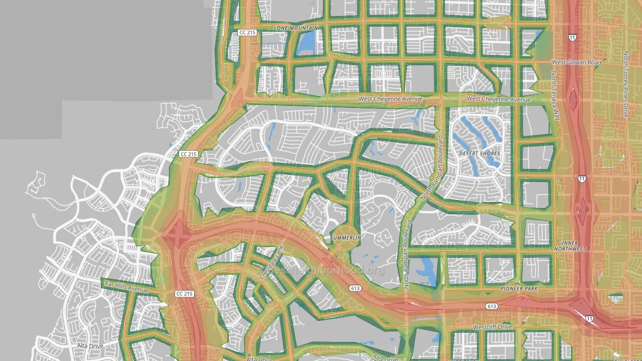 89134, NV Map of Noise Levels in 89134