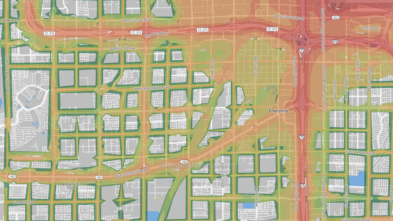 89139, NV Map of Noise Levels in 89139