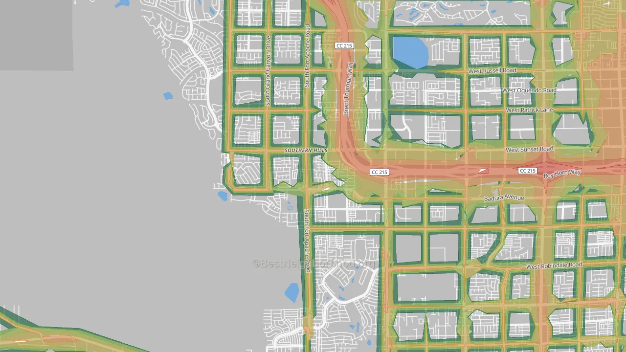 89148, NV Map of Noise Levels in 89148