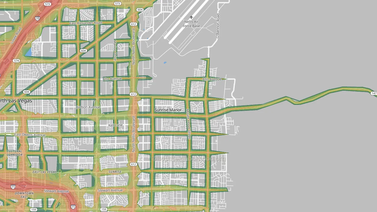 89156, NV Map of Noise Levels in 89156