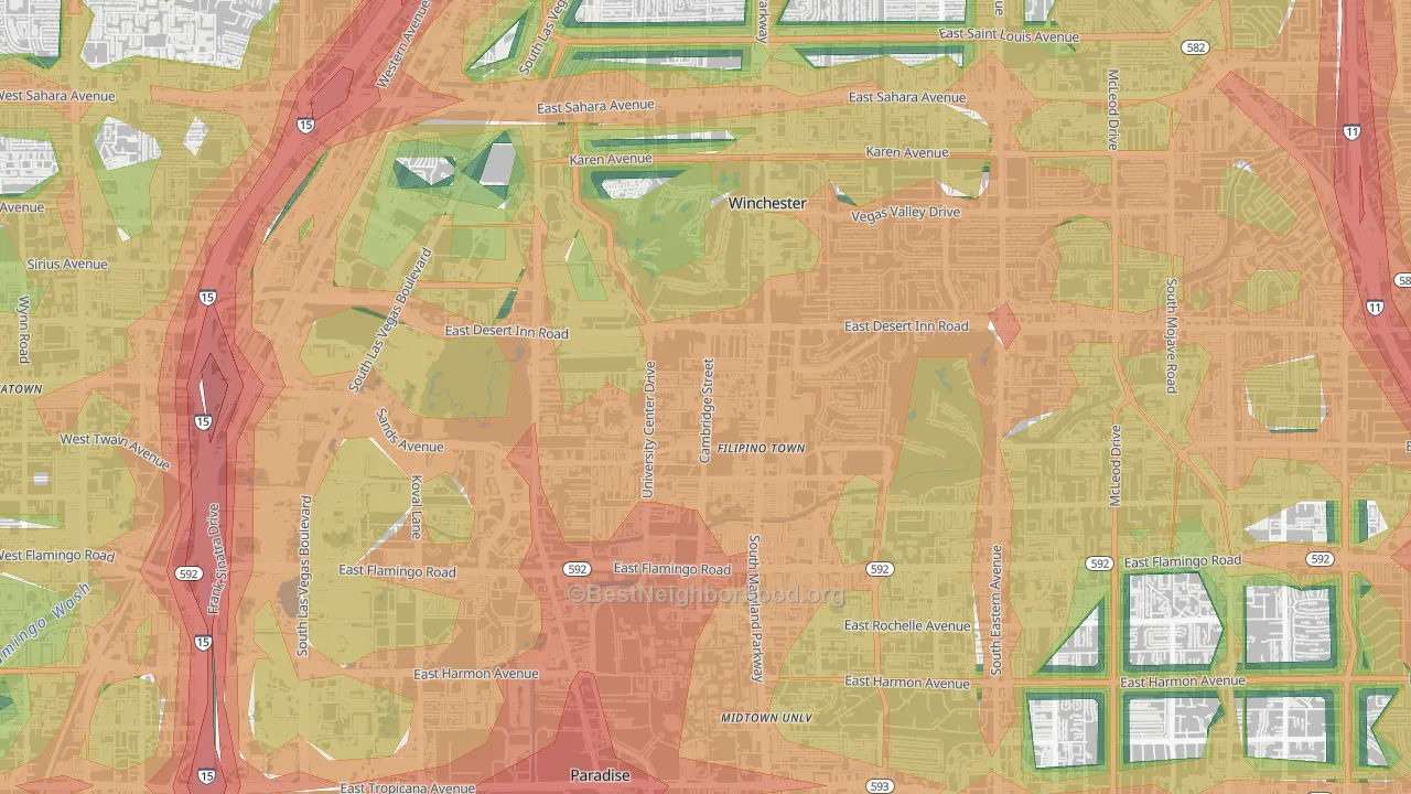 89169, NV Map of Noise Levels in 89169