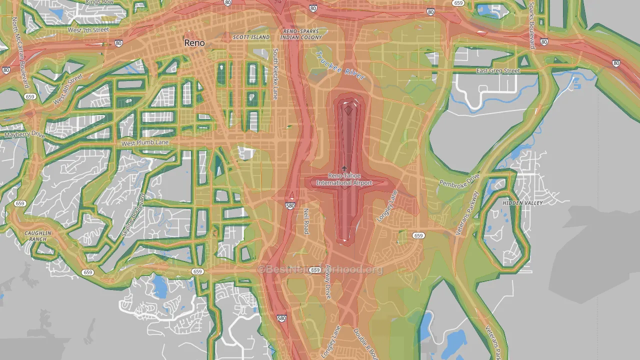 89502, NV Map of Noise Levels in 89502