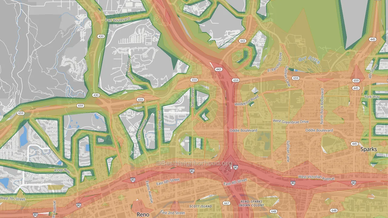 89512, NV Map of Noise Levels in 89512