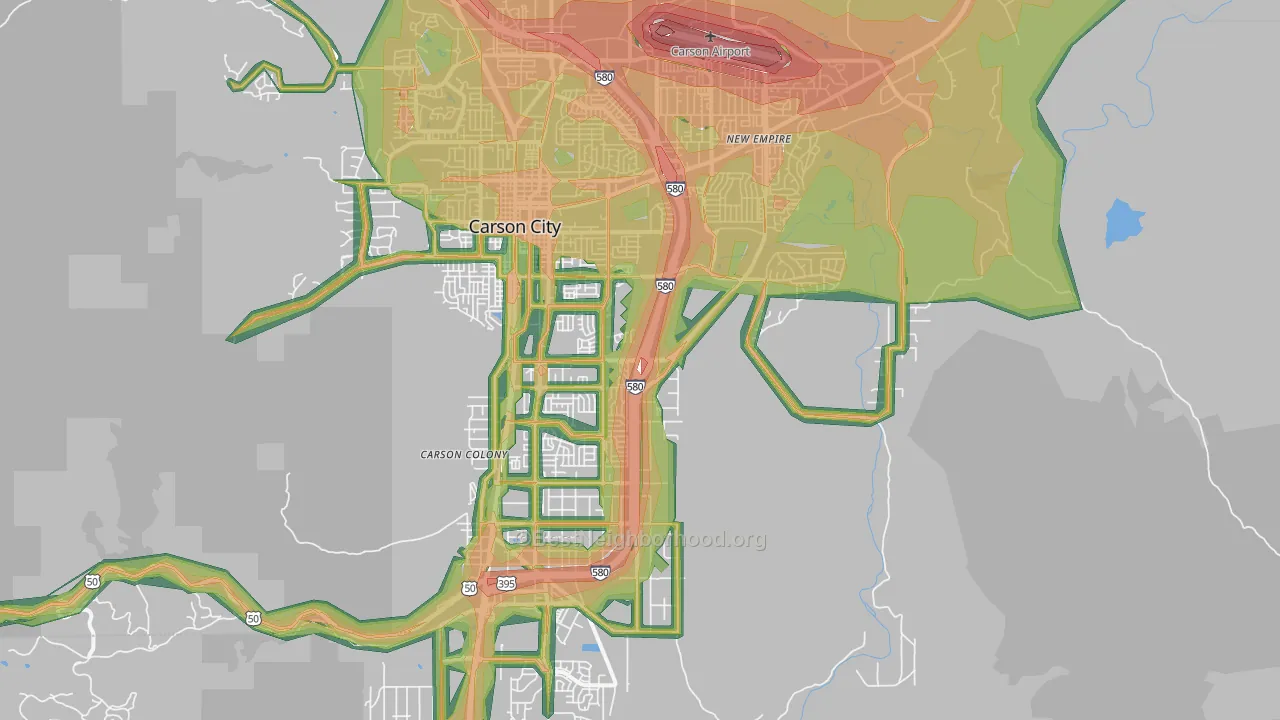 89701, NV Map of Noise Levels in 89701