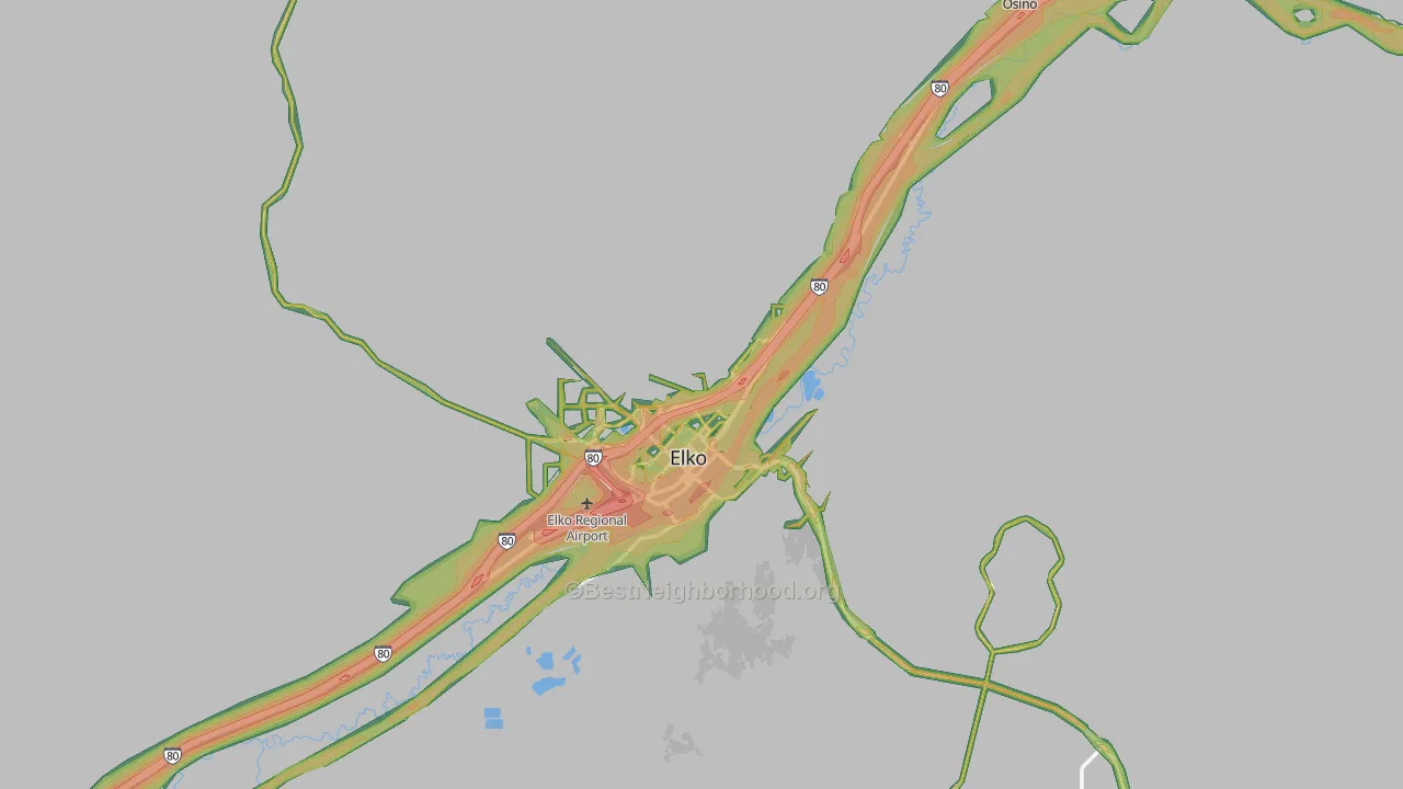 89801, NV Map of Noise Levels in 89801