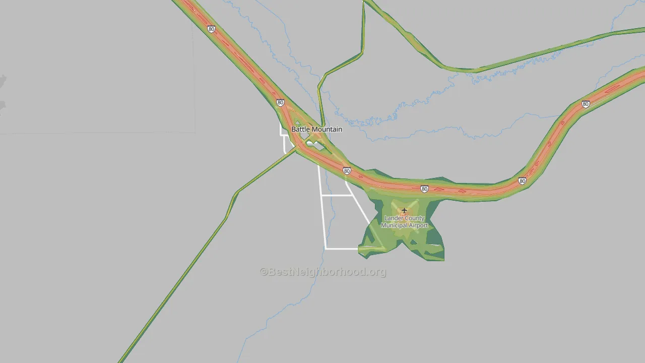 89820, NV Map of Noise Levels in 89820