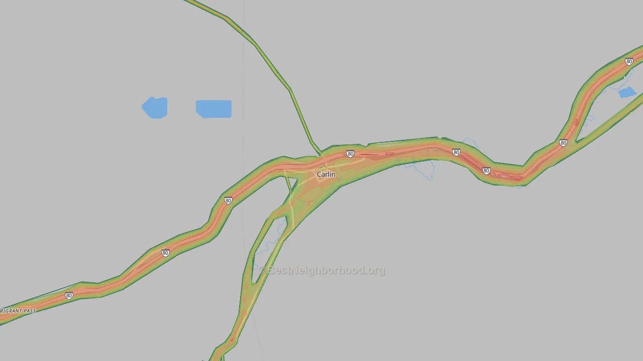 89822, NV Map of Noise Levels in 89822