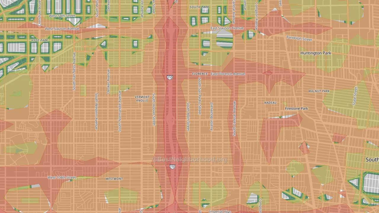 90003, CA Map of Noise Levels in 90003