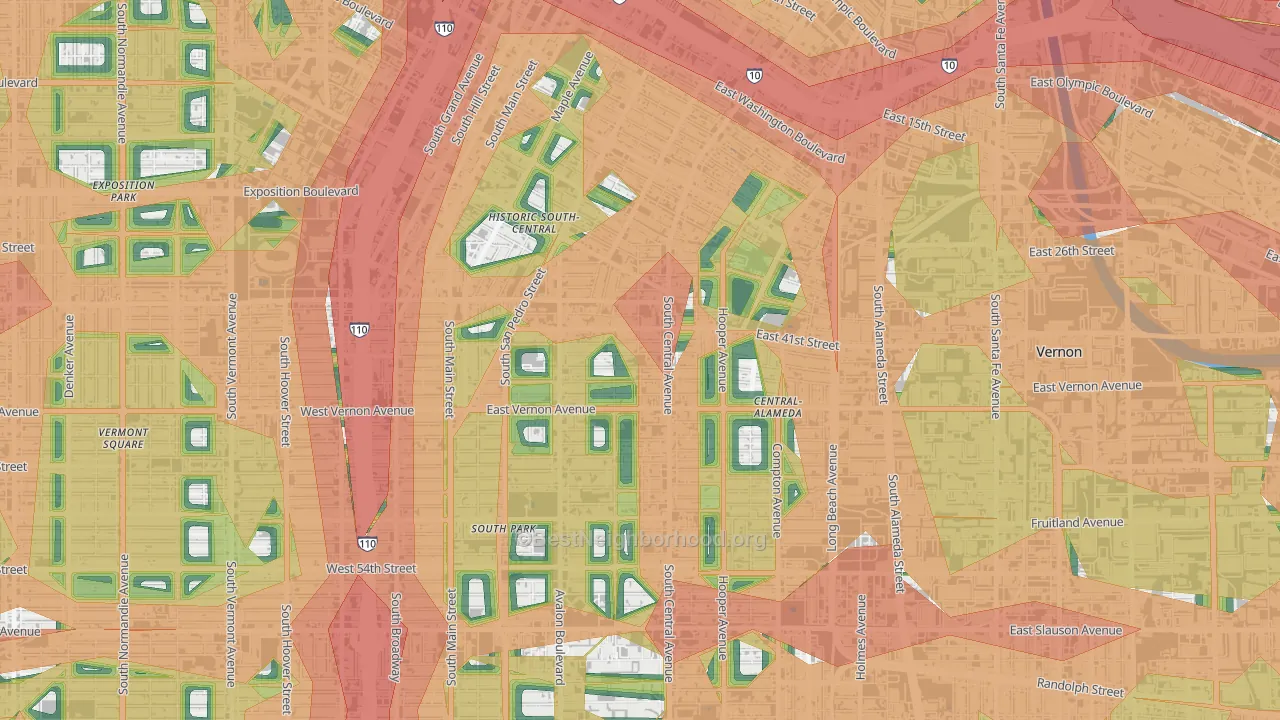 90011, CA Map of Noise Levels in 90011