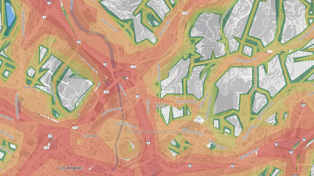 90031, CA Map of Noise Levels in 90031