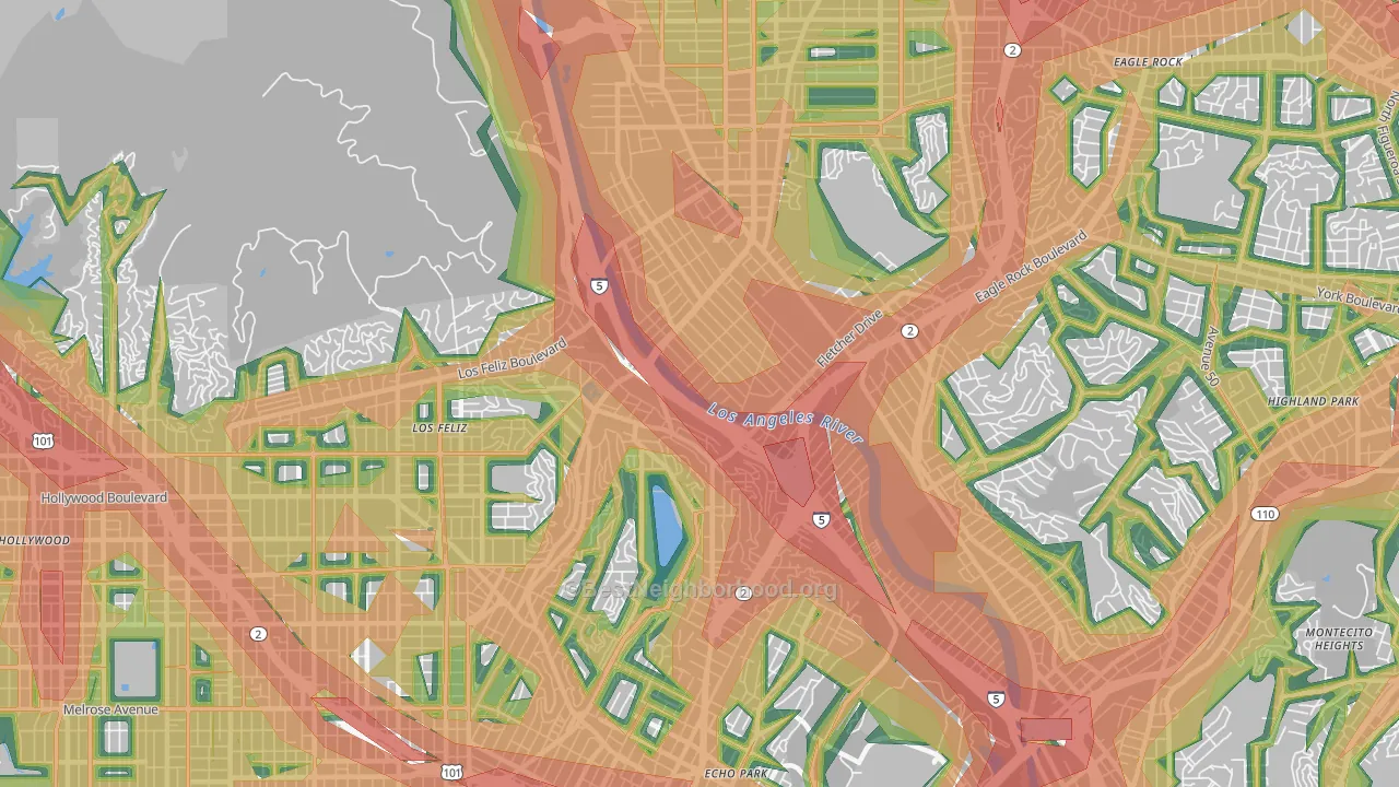 90039, CA Map of Noise Levels in 90039