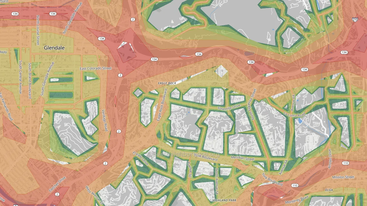 90041, CA Map of Noise Levels in 90041