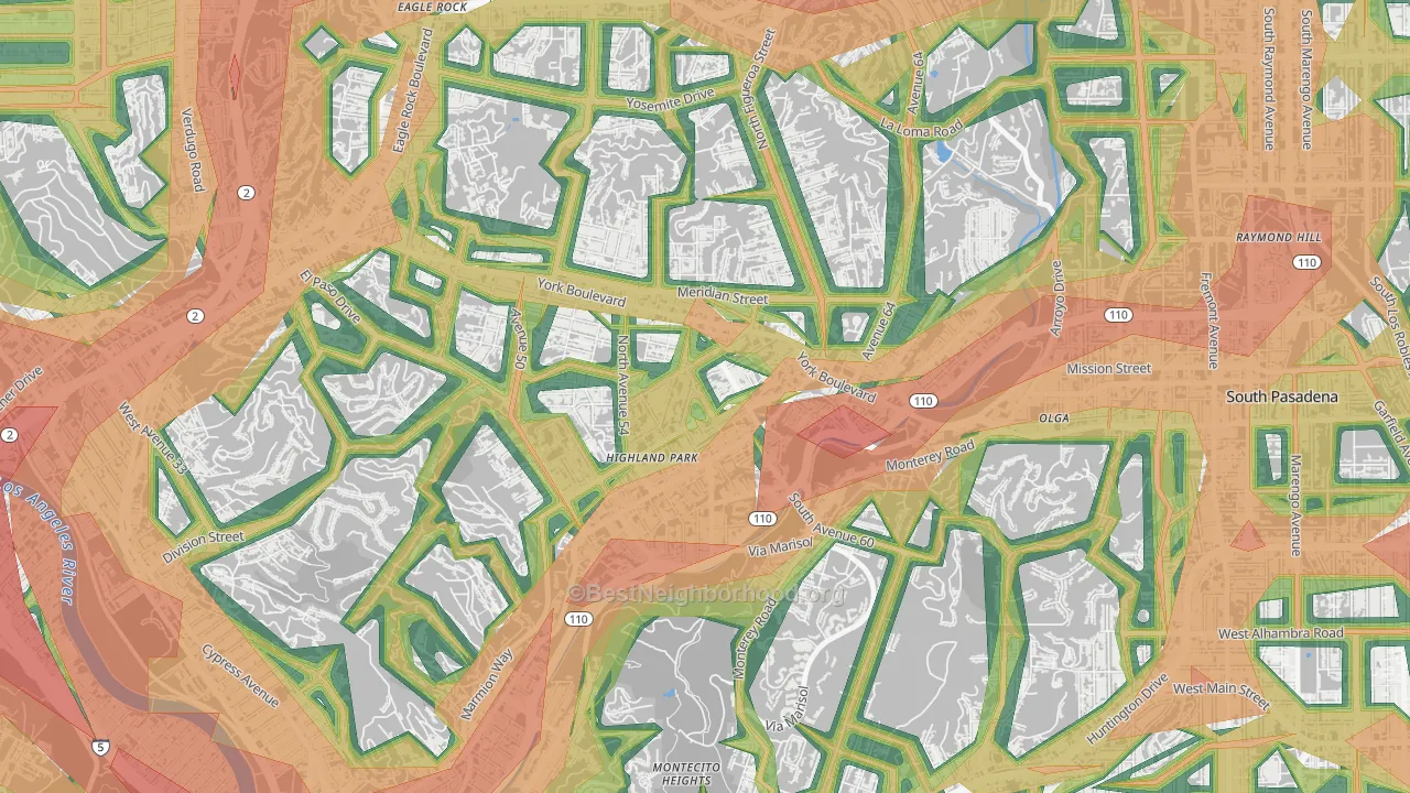 90042, CA Map of Noise Levels in 90042