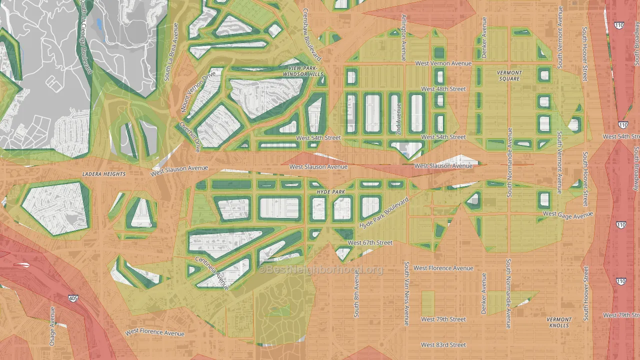90043, CA Map of Noise Levels in 90043