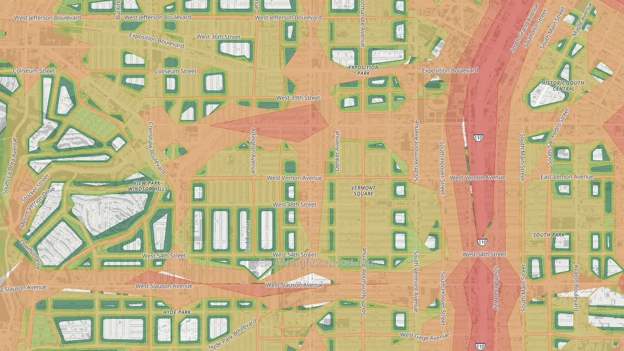 90062, CA Map of Noise Levels in 90062