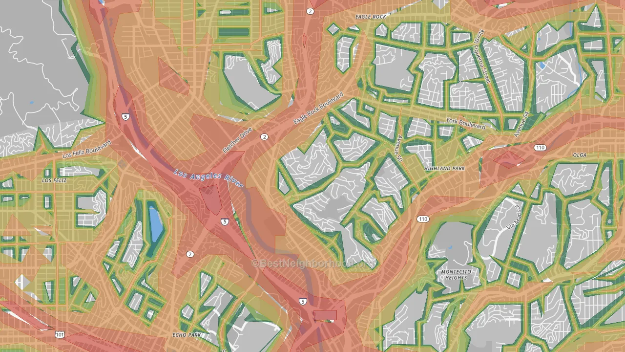 90065, CA Map of Noise Levels in 90065