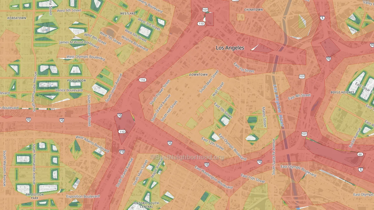 90079, CA Map of Noise Levels in 90079