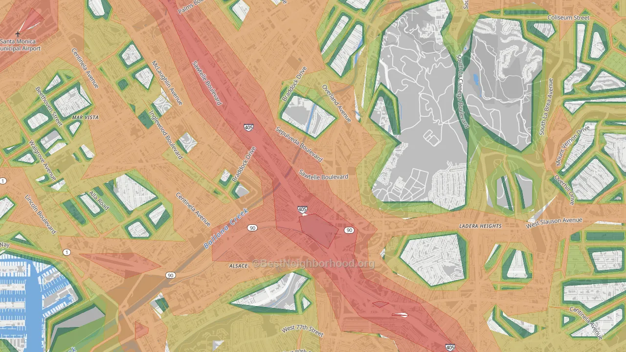 90230, CA Map of Noise Levels in 90230