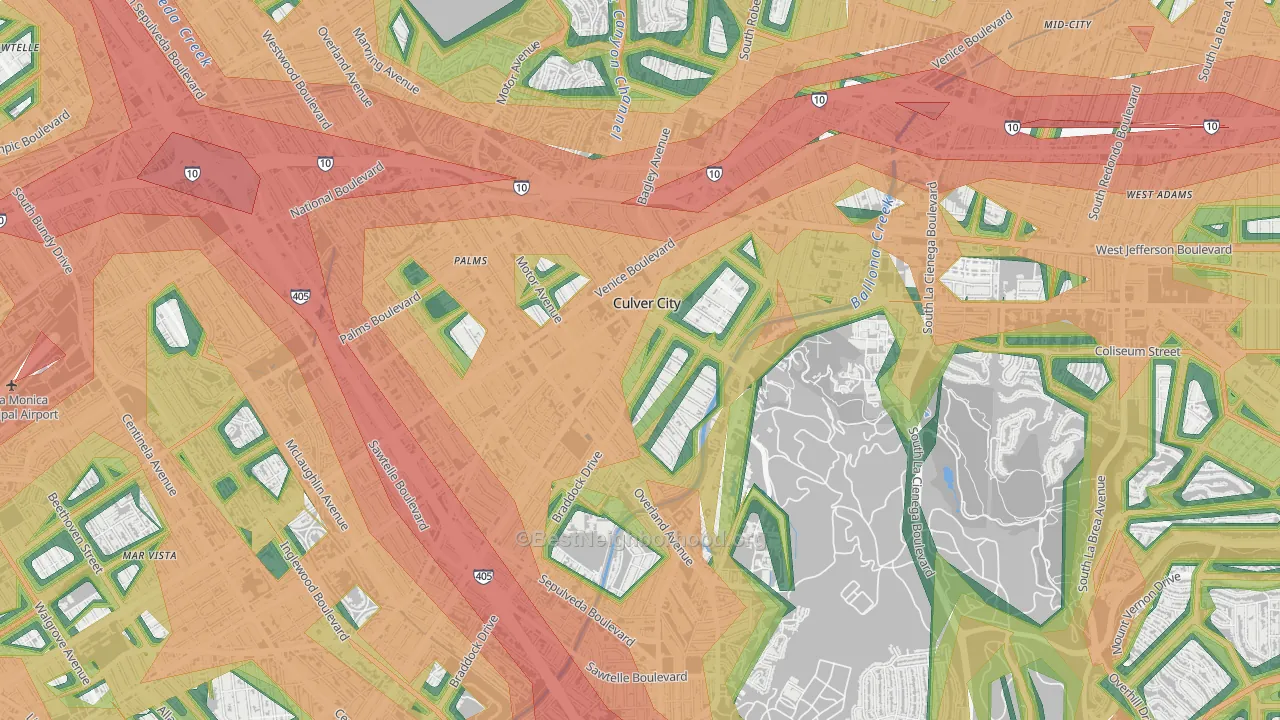 90232, CA Map of Noise Levels in 90232