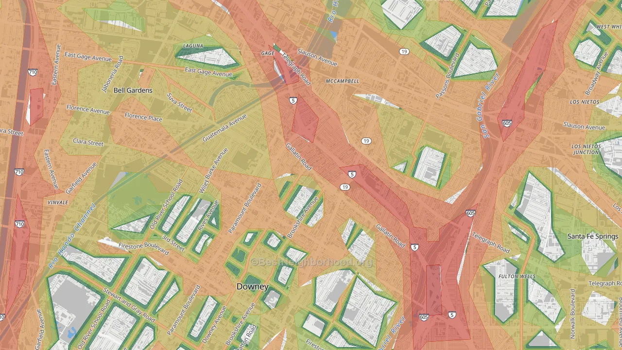 90240, CA Map of Noise Levels in 90240