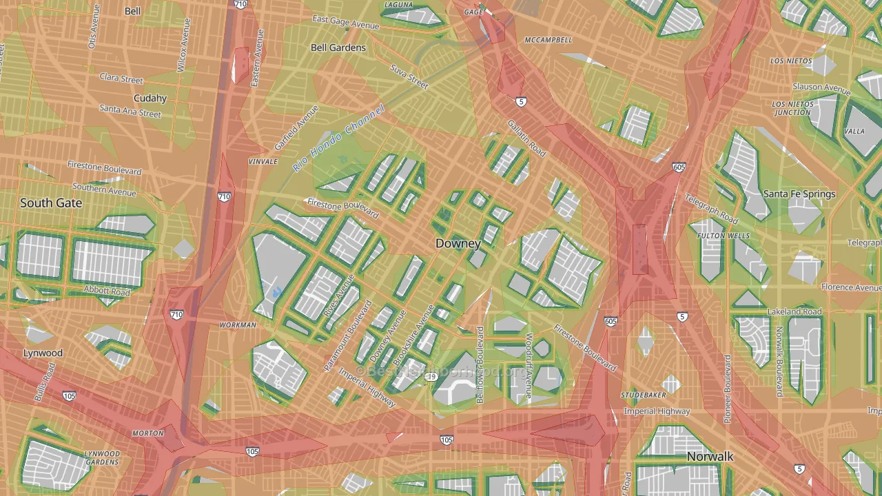 90241, CA Map of Noise Levels in 90241