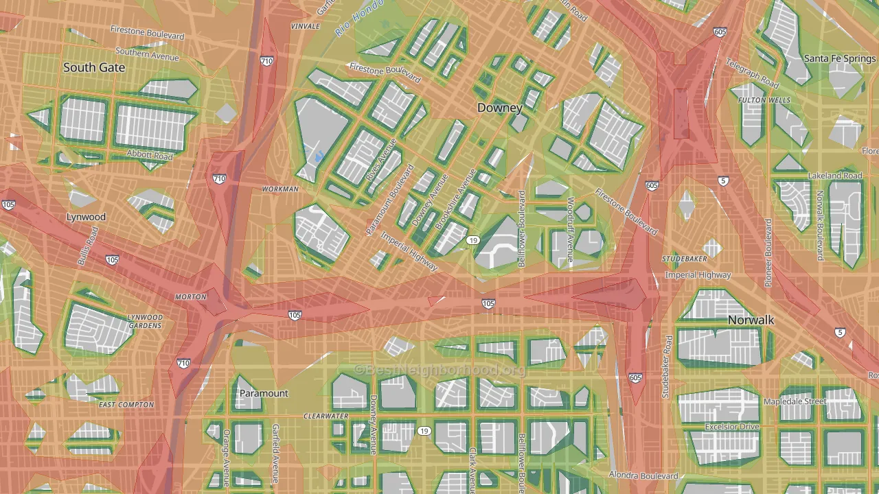 90242, CA Map of Noise Levels in 90242