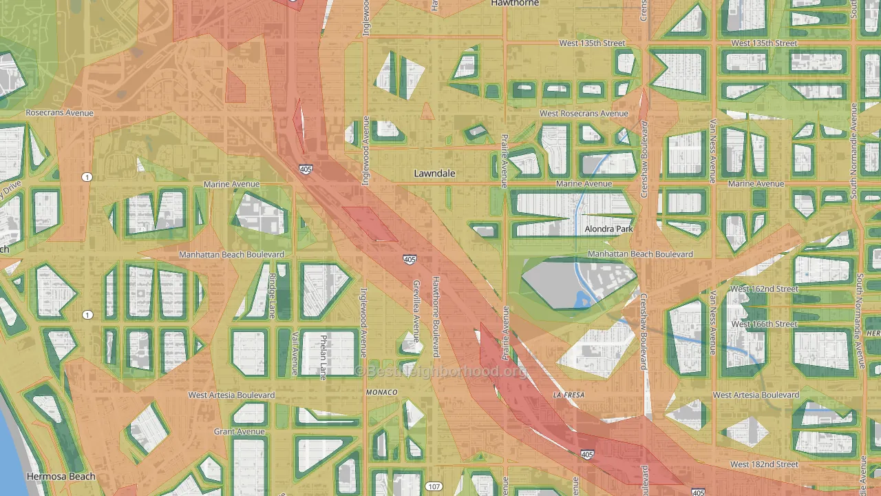 90260, CA Map of Noise Levels in 90260