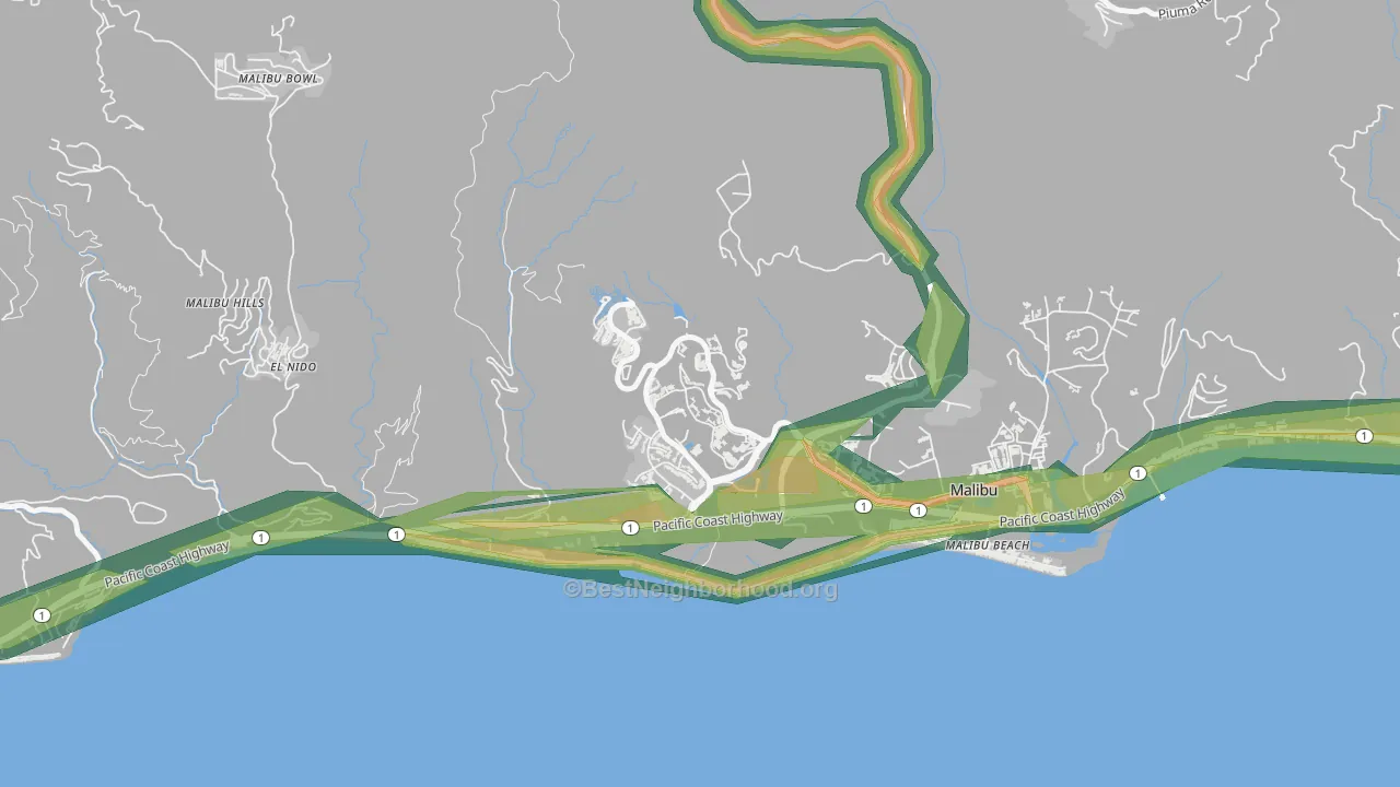 90263, CA Map of Noise Levels in 90263