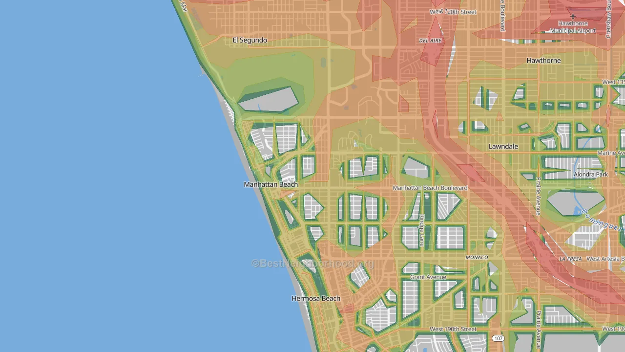 90266, CA Map of Noise Levels in 90266