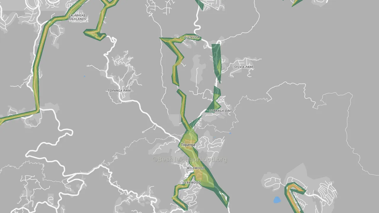 90290, CA Map of Noise Levels in 90290