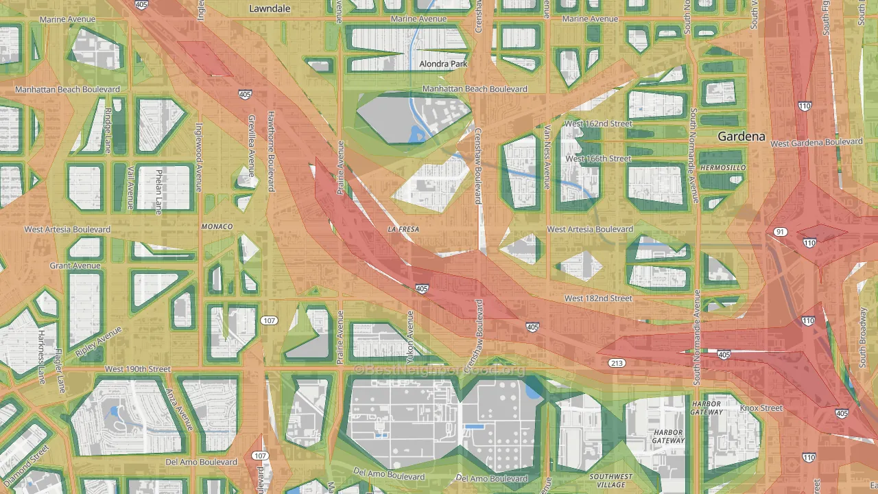 90504, CA Map of Noise Levels in 90504