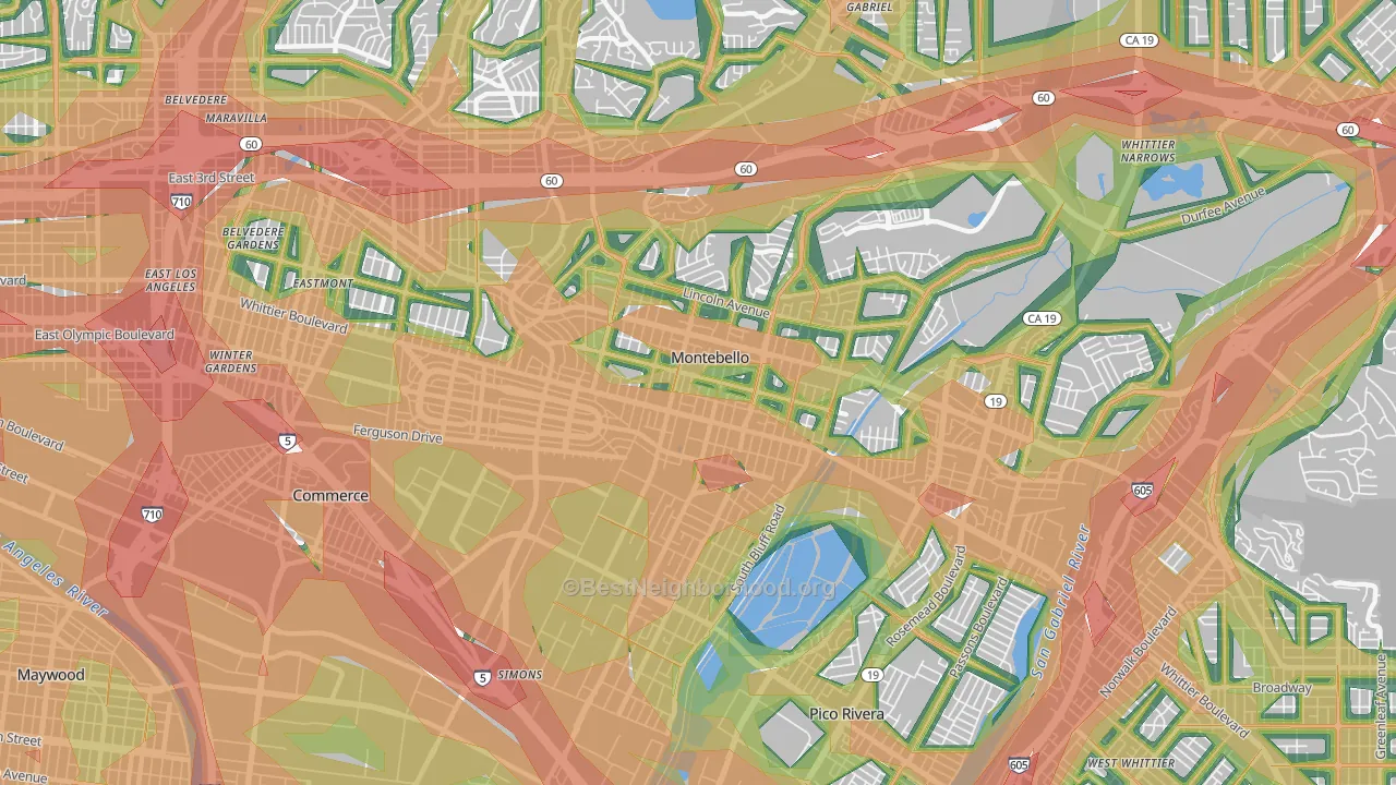 90640, CA Map of Noise Levels in 90640