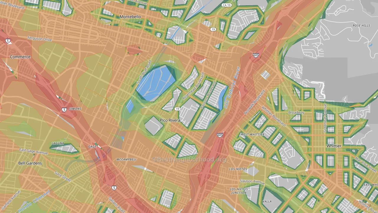 90660, CA Map of Noise Levels in 90660