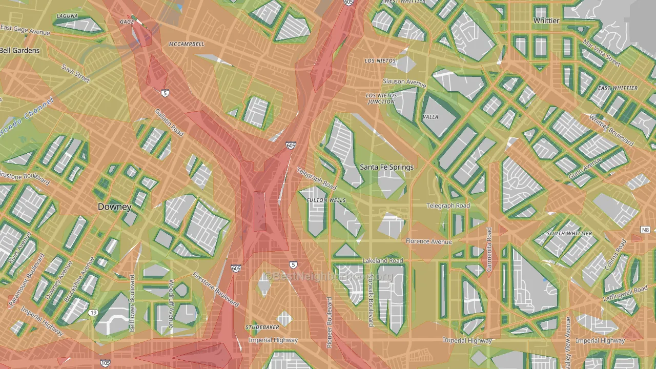 90670, CA Map of Noise Levels in 90670