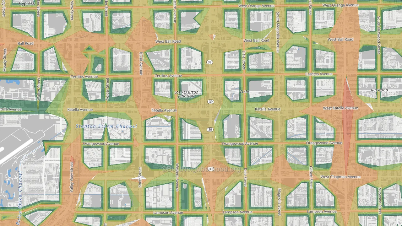 90680, CA Map of Noise Levels in 90680