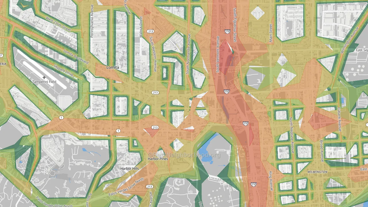 90710, CA Map of Noise Levels in 90710